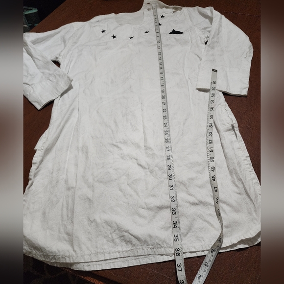 NWOT ... White Star-Embroidered Men's Kurtas Top - Picture 2 of 8